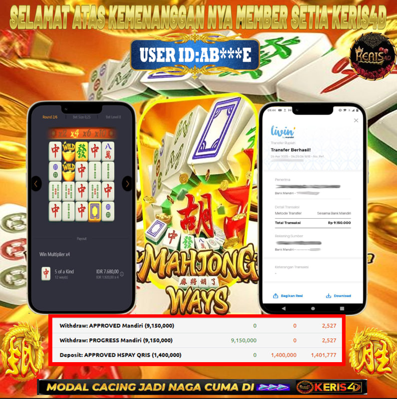 JACKPOT SLOT GACOR MAIN MAHJONG WAYS 26 APRIL 2025