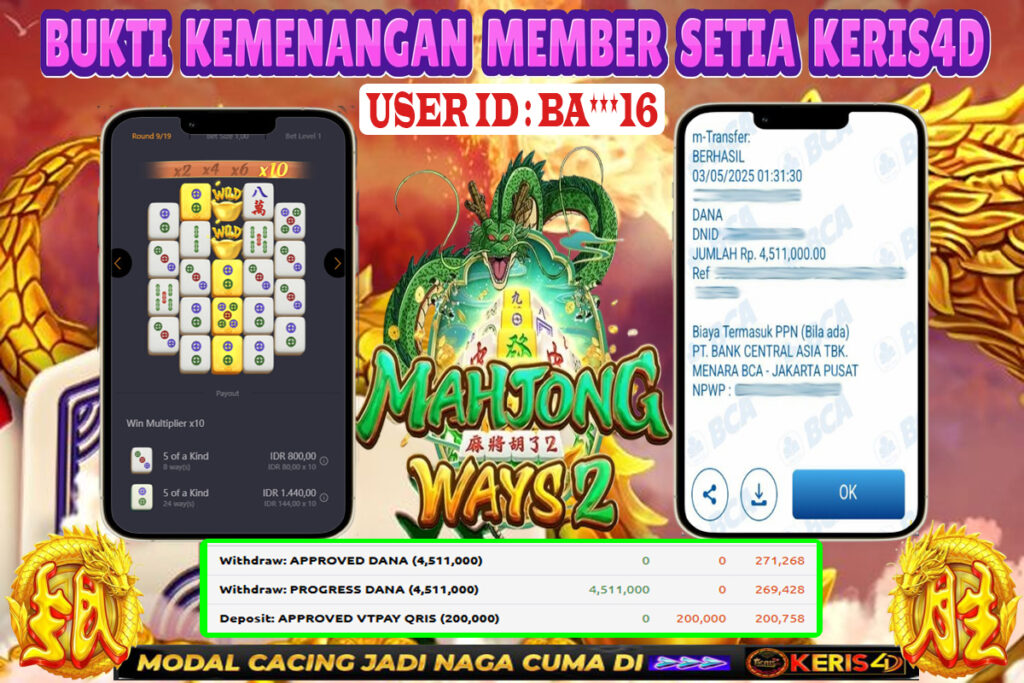 JACKPOT SLOT GACOR MAIN MAHJONG WAYS 2 03 MAY 2025