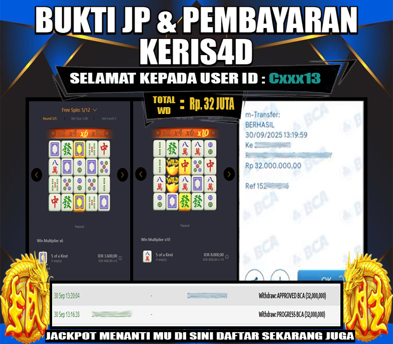 JACKPOT SLOT GACOR MAIN MAHJONG WAYS 30 SEPTEMBER 2025